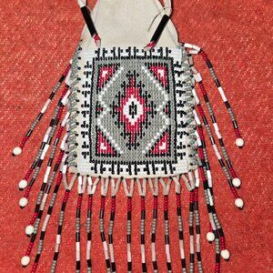 Rare Vintage Native American Double Sided Beaded Pouch